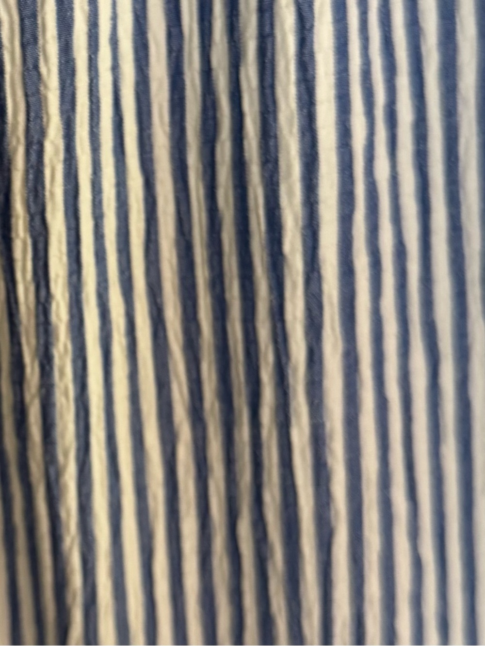 Seersucker Blue Striped Sleeveless Ruffle Midi Dress - NWT - Picture 3 of 6